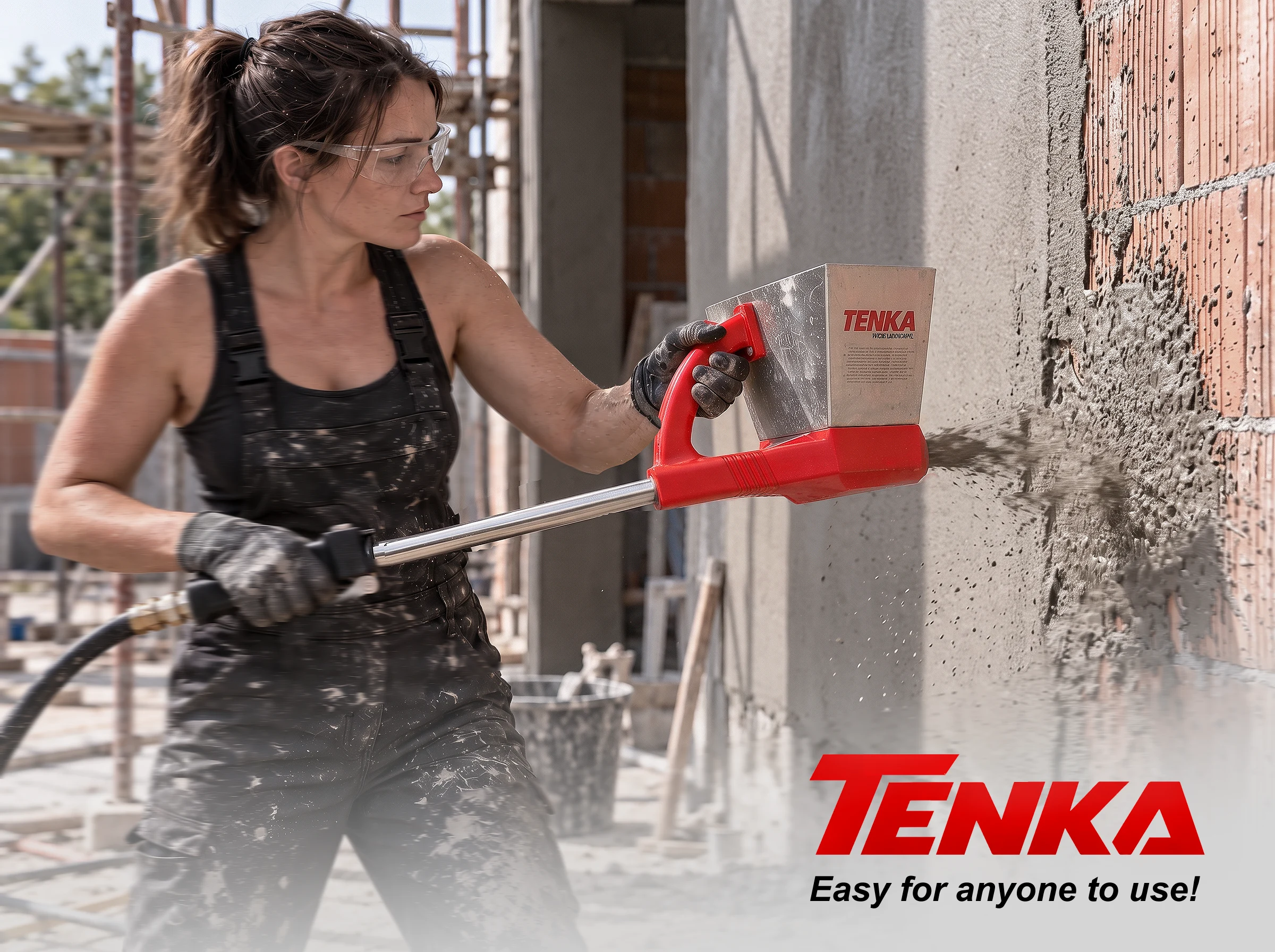 TENKA plastering machine - mortar spray gun - easy for anyone to use